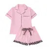 Free Shipping Women's 2-Piece Satin Thermal Summer Pajama Set with Custom Logo Low MOQ Sleepwear