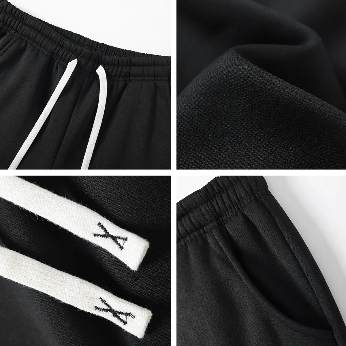 Men's 4-Piece Casual Pants, Solid Color Sports Pants, and Ankle Tied Outdoor Jogging Pants
