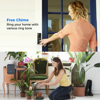 Hiseeu 1080P Home Ring Doorbell Camera Security Mobile Phone Remote Video Intercom Door Camera WiFi Doorbell
