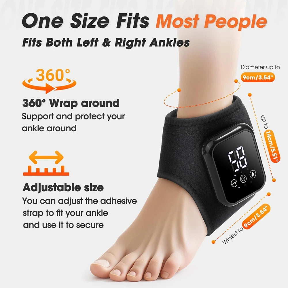 2pcs 3 Heating Levels Heated Ankle Brace with Vibration