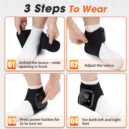 2pcs 3 Heating Levels Heated Ankle Brace with Vibration