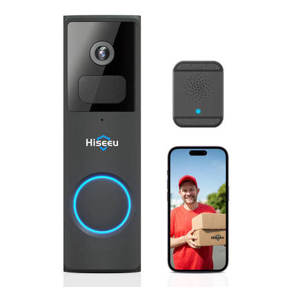 Hiseeu 1080P Home Ring Doorbell Camera Security Mobile Phone Remote Video Intercom Door Camera WiFi Doorbell