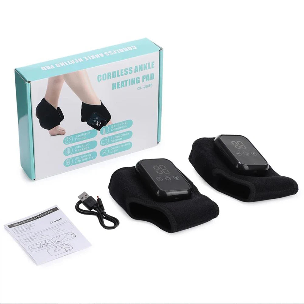 2pcs 3 Heating Levels Heated Ankle Brace with Vibration