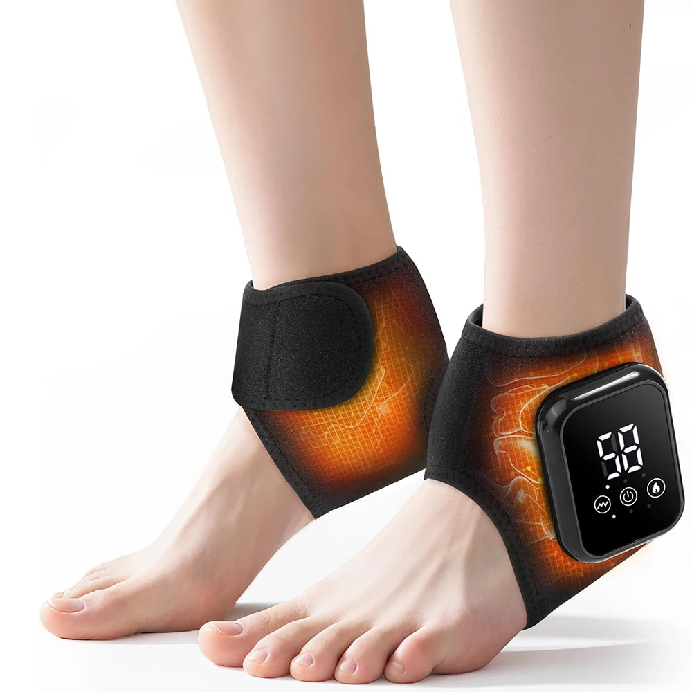 2pcs 3 Heating Levels Heated Ankle Brace with Vibration