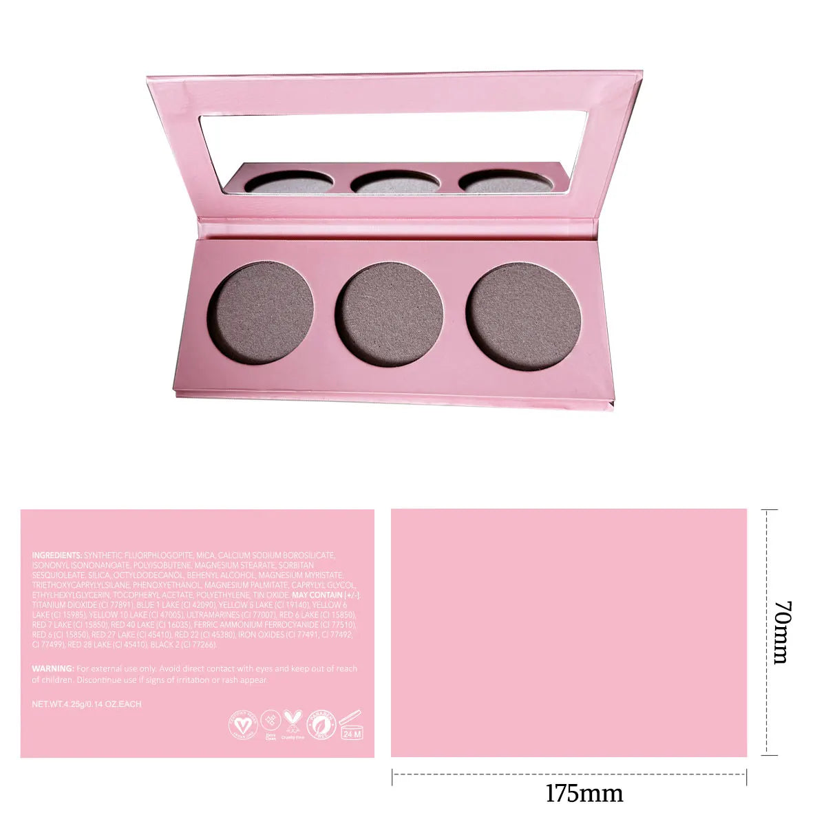 Custom logo Long Lasting Nude Shimmer Glitter Blush Highlighter Contour Palette Private Label Cruelty Free Blush Palette