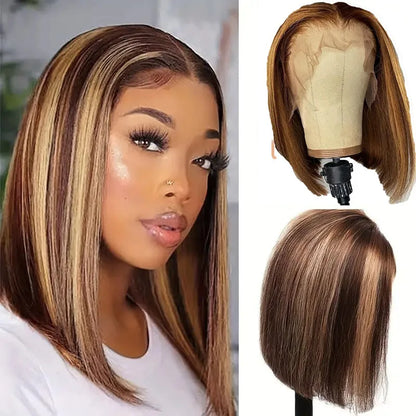 Fashion Piano Bob Short Hair Middle Parting Women Wig Brazilian and Vietnamese Styles Good Quality Wholesale Price
