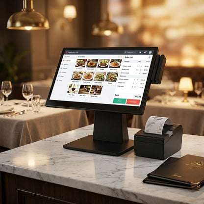 15.6 Inch All in One POS Terminal with Ultra Narrow Bezel Windows 10 Cash Register Touch Screen Retail System