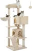 56.2" Multi-Level Cat Tower for Indoor with Hammock and Scratching Posts and 2 Condos Houses