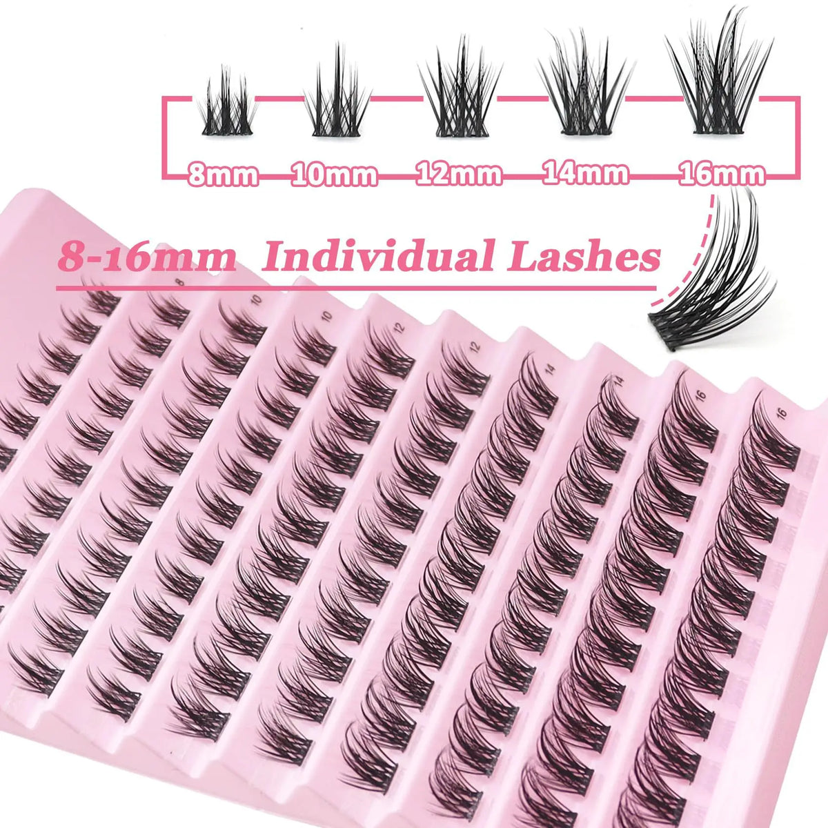 New Handmade C D Curl Segment DIY Cluster Lashes Private Label Extension Eyelash Super Matter Black Cotton Band Smoothest 0.07MM