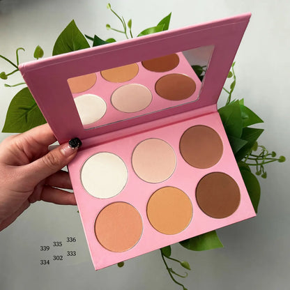 Custom logo Long Lasting Nude Shimmer Glitter Blush Highlighter Contour Palette Private Label Cruelty Free Blush Palette