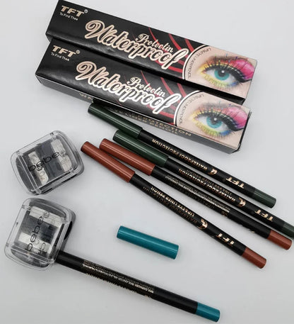 Wholesale Longlasting Waterproof Matte Lip Kissproof Makeup Lipstick Pencil 3 in 1 Eyeliner Lip Liner Eyeshadow