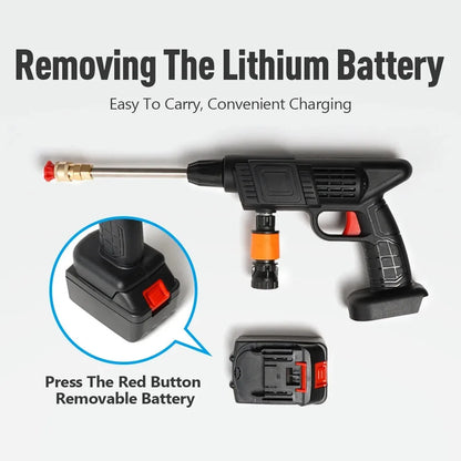Portable High Pressure Washer 30Bar Water Gun Household Lithium Battery Charging Wireless Spray Cleaner Pump Washing Machine