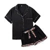 Free Shipping Women's 2-Piece Satin Thermal Summer Pajama Set with Custom Logo Low MOQ Sleepwear