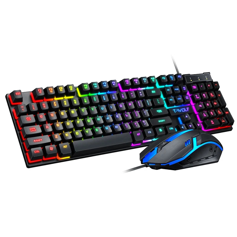 1.35M Line Wired 104 Keys Computer Colorful Blacklight Gaming Keyboard Mouse Combos