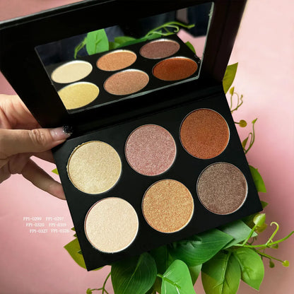 Custom logo Long Lasting Nude Shimmer Glitter Blush Highlighter Contour Palette Private Label Cruelty Free Blush Palette