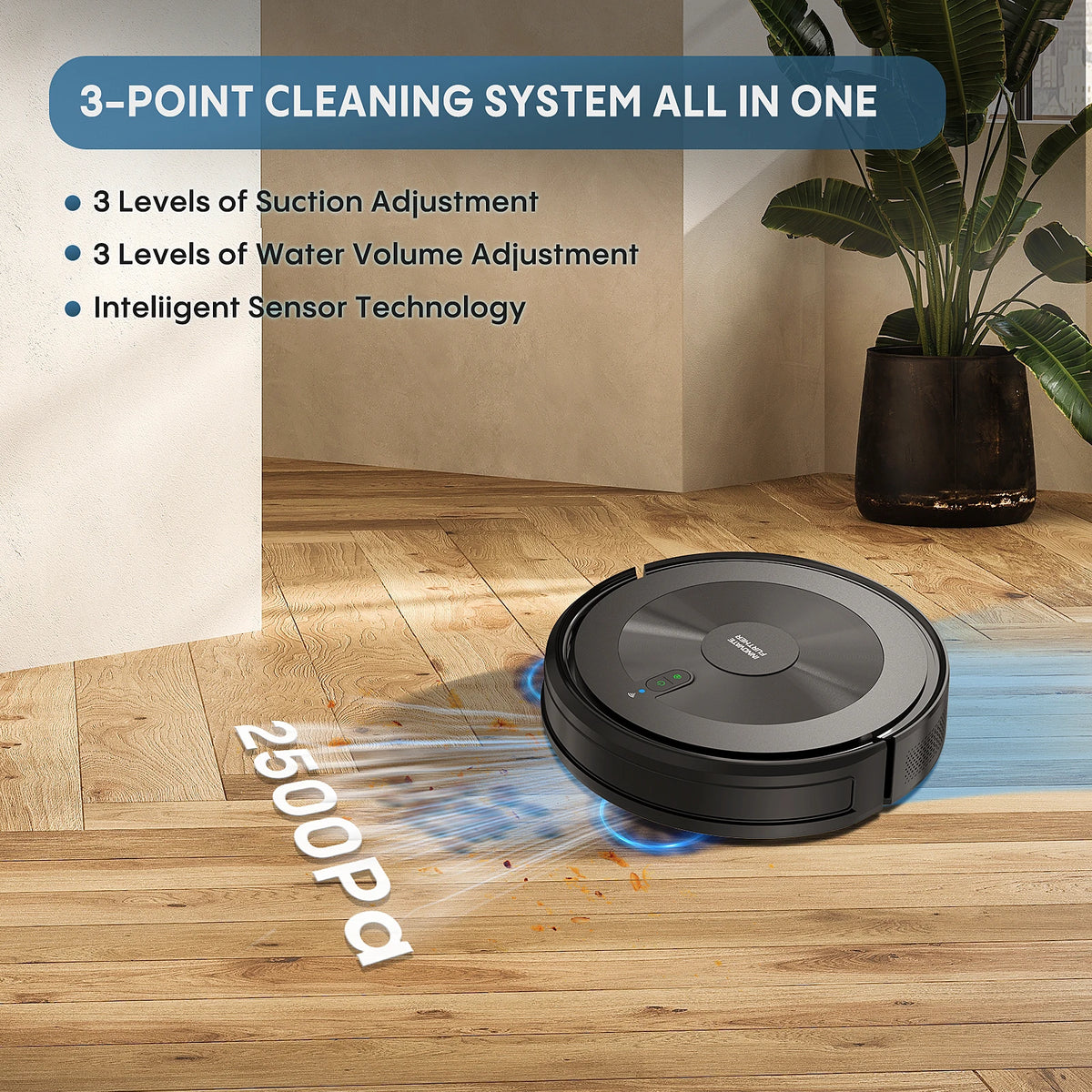 Bagotte New Smart Robot Vacuum Cleaner Household Floor Automatic Cleaning Sweeping Mopping with Wifi App Control New Features!