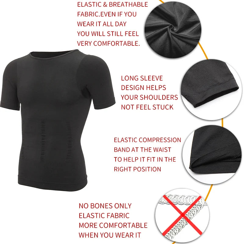 Man Shapers Modeling Underwear Waist Trainer Corrective Posture Vest Corset