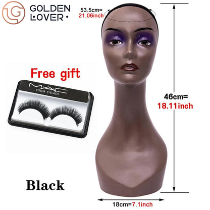 Realistic Mannequin Head for Wigs Female  With Long Neck Manikin Head Bust for Wig Display/Hat/Sunglass/Jewelry With Shoulders