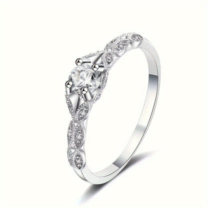 Emerald Gemstone Stainless Steel Ring Women Classic Prong Setting Round Stone Engagement Fashion May Birthstone Jewelry