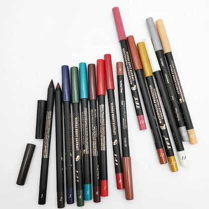 Wholesale Longlasting Waterproof Matte Lip Kissproof Makeup Lipstick Pencil 3 in 1 Eyeliner Lip Liner Eyeshadow