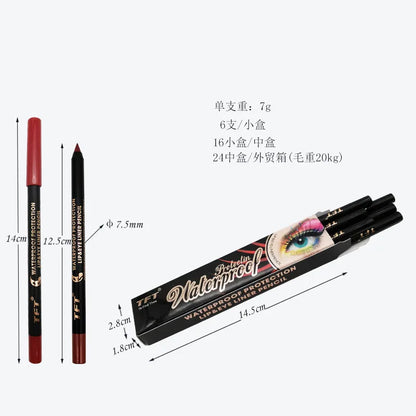Wholesale Longlasting Waterproof Matte Lip Kissproof Makeup Lipstick Pencil 3 in 1 Eyeliner Lip Liner Eyeshadow
