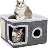 Cat Bed House Scratch Pad Foldable Square Design Solid Pattern Fashion Style Cat Cave Hideaway Cube Removable Washable Cushions