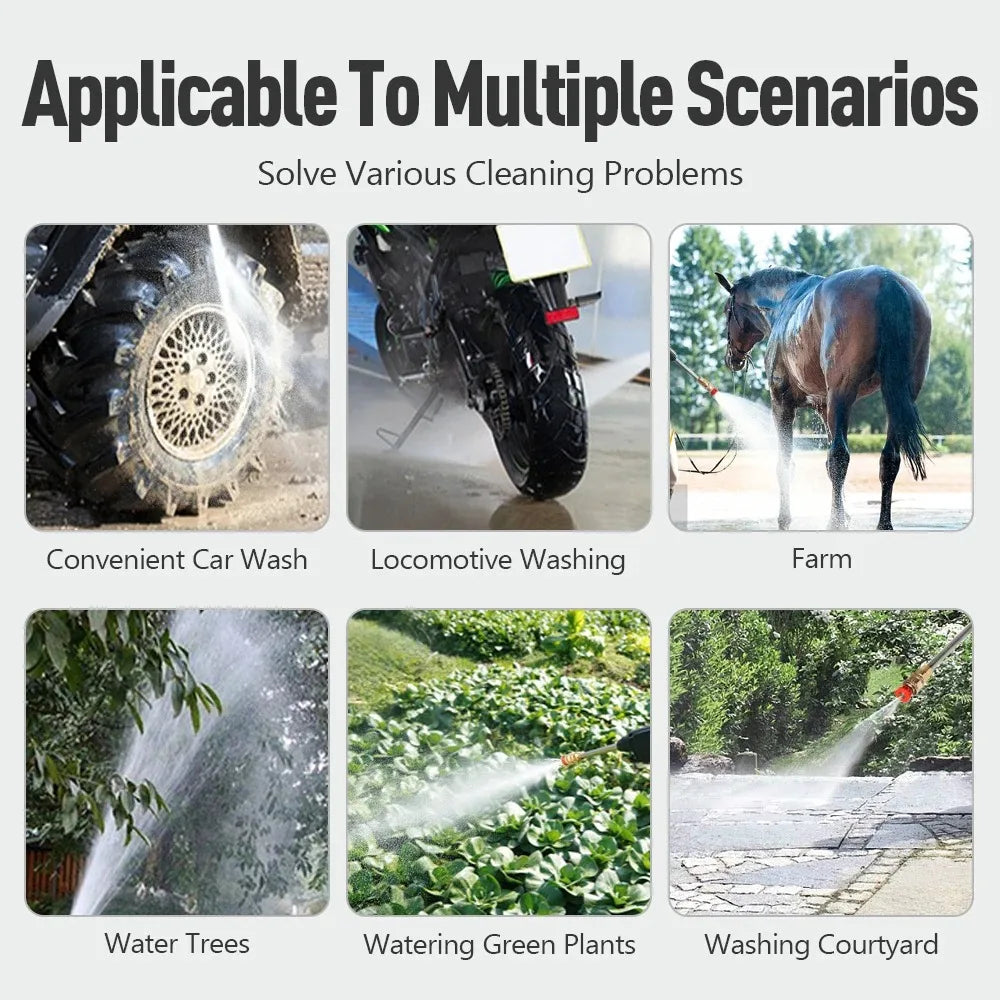 Portable High Pressure Washer 30Bar Water Gun Household Lithium Battery Charging Wireless Spray Cleaner Pump Washing Machine