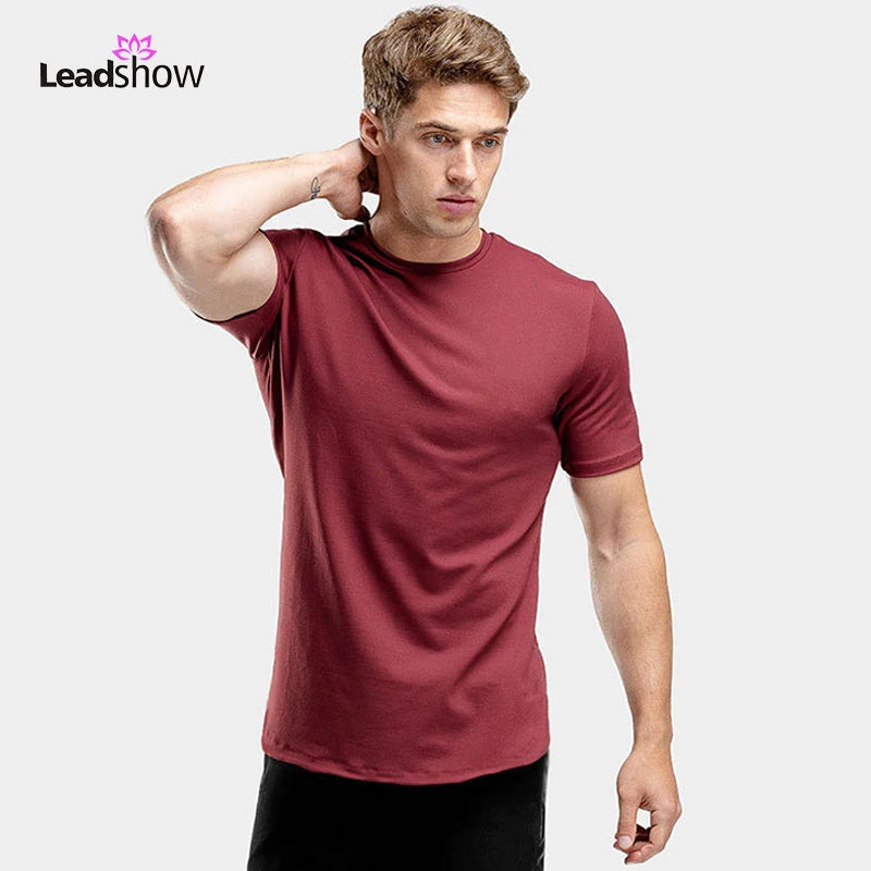 High Quality  Custom Logo Plain  Sport  Running Plus Size Men's  Blank Bamboo  T-shirts  Fitness Clothing  Workout Gym Shirts