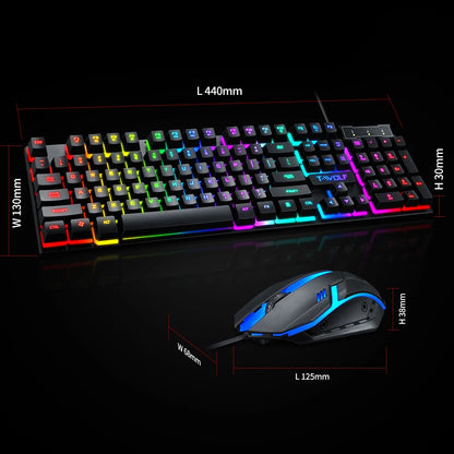 1.35M Line Wired 104 Keys Computer Colorful Blacklight Gaming Keyboard Mouse Combos