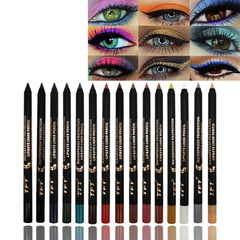 Wholesale Longlasting Waterproof Matte Lip Kissproof Makeup Lipstick Pencil 3 in 1 Eyeliner Lip Liner Eyeshadow