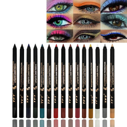 Wholesale Longlasting Waterproof Matte Lip Kissproof Makeup Lipstick Pencil 3 in 1 Eyeliner Lip Liner Eyeshadow