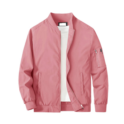 Men's Safari Jacket Softshell Stand Collar Full Zip Casual Stylish Golf Windbreaker Spring Plain Dyed Reversible Front
