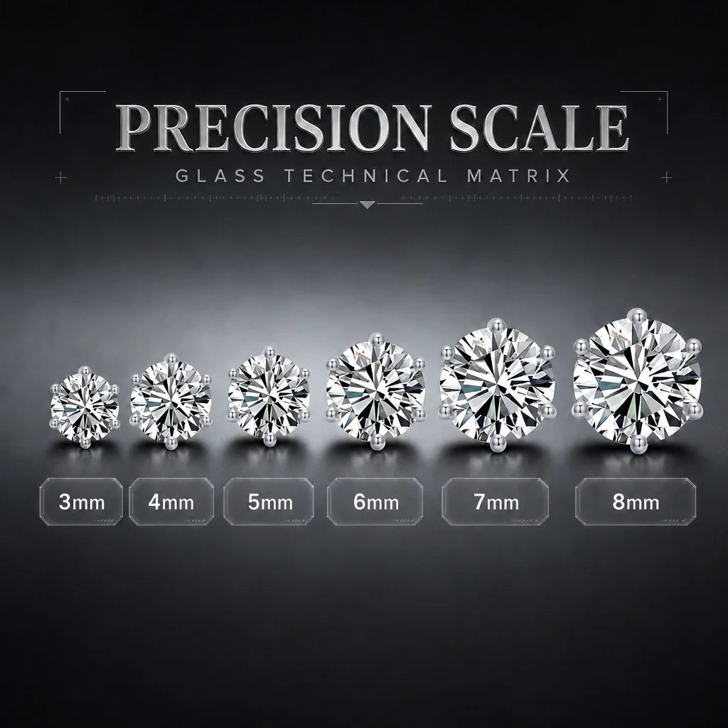 Wholesale 3MM/4MM/5MM/6MM S925 Silver Six Claw Earrings White Gold Plated Earrings D Color Vvs Moissanite Women Earrings