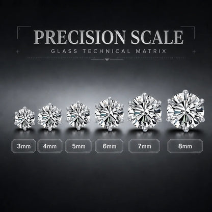Wholesale 3MM/4MM/5MM/6MM S925 Silver Six Claw Earrings White Gold Plated Earrings D Color Vvs Moissanite Women Earrings