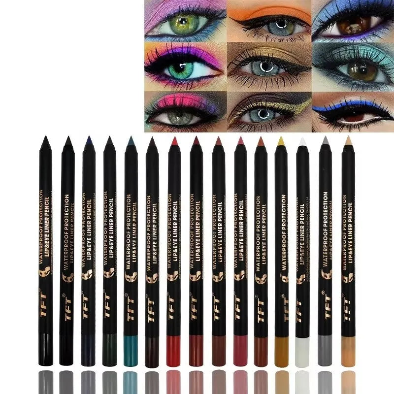 Wholesale Longlasting Waterproof Matte Lip Kissproof Makeup Lipstick Pencil 3 in 1 Eyeliner Lip Liner Eyeshadow