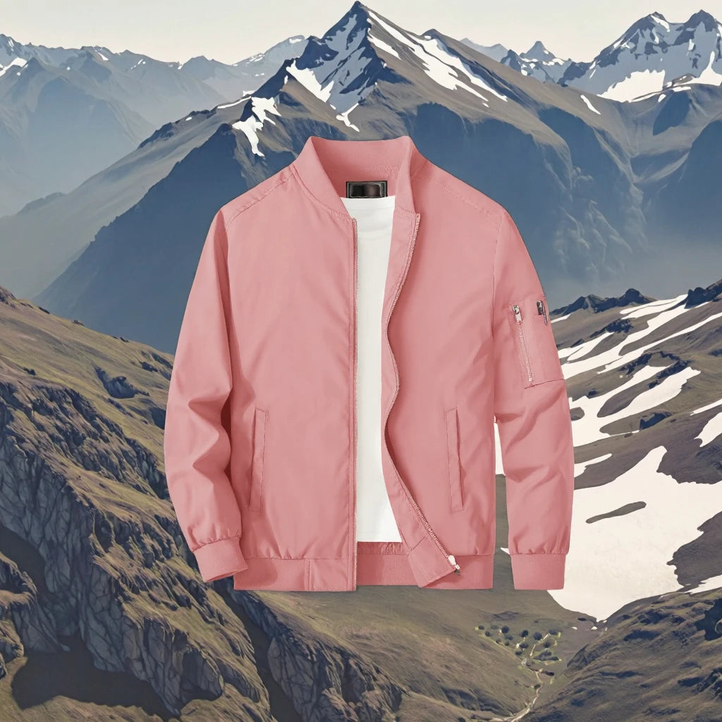 Men's Safari Jacket Softshell Stand Collar Full Zip Casual Stylish Golf Windbreaker Spring Plain Dyed Reversible Front