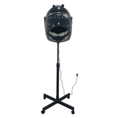Professional Hair Salon Equipment Black Stand Movable Hood Hair Heater Dryer Helmet for Barbershop