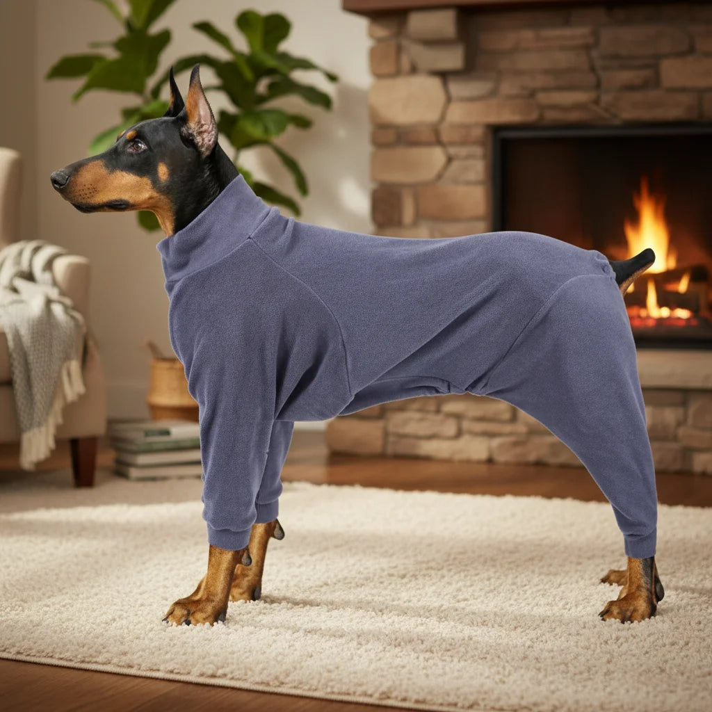 Dog Winter Warm Sweatshirt Large Pet Dog Clothes Wearable Outings Play Cold-Resistant High Elastic Polyester