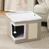 Cat Bed House Scratch Pad Foldable Square Design Solid Pattern Fashion Style Cat Cave Hideaway Cube Removable Washable Cushions