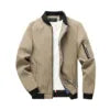 Men's Safari Jacket Softshell Stand Collar Full Zip Casual Stylish Golf Windbreaker Spring Plain Dyed Reversible Front
