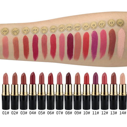 Wholesale Custom Waterproof 14 Colors Private Label Matte Moisturizing Lipstick