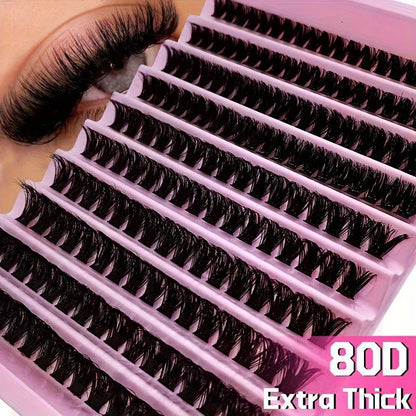 New Handmade C D Curl Segment DIY Cluster Lashes Private Label Extension Eyelash Super Matter Black Cotton Band Smoothest 0.07MM