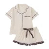Free Shipping Women's 2-Piece Satin Thermal Summer Pajama Set with Custom Logo Low MOQ Sleepwear