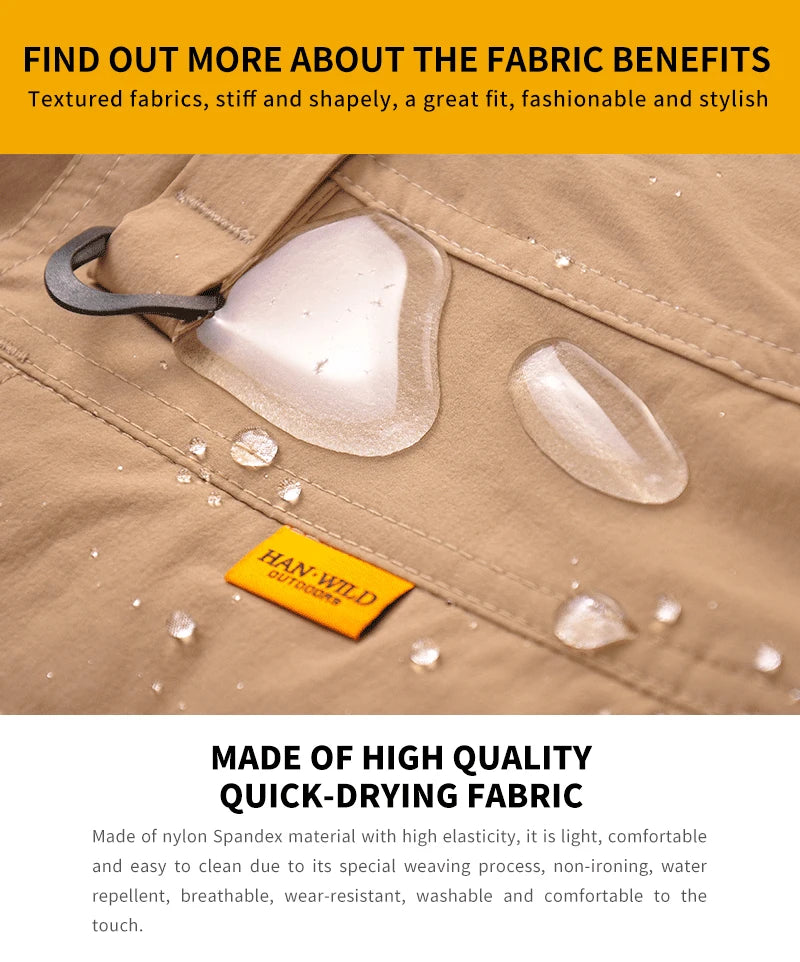 HAN WILD Quick Drying Casual Pants Breathable Lightweight Waterproof Pants