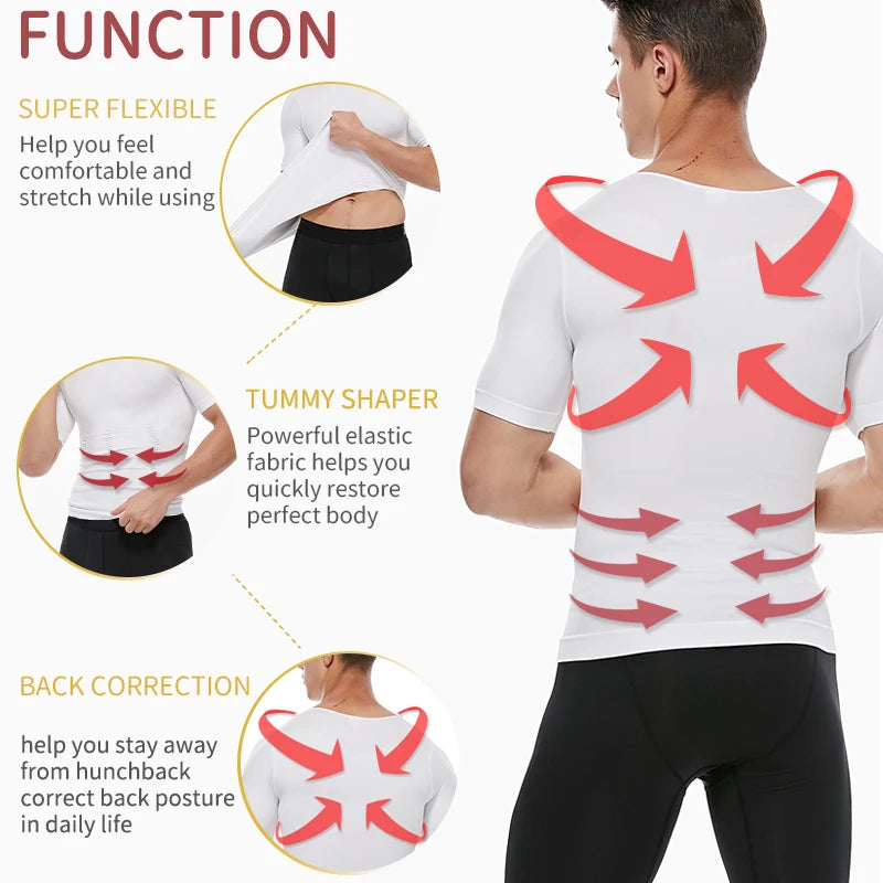 Man Shapers Modeling Underwear Waist Trainer Corrective Posture Vest Corset