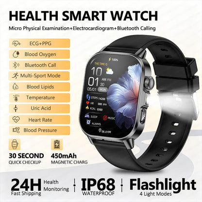 2026 New Nursing Grade Health Analysis SmartWatch ECG+PPG