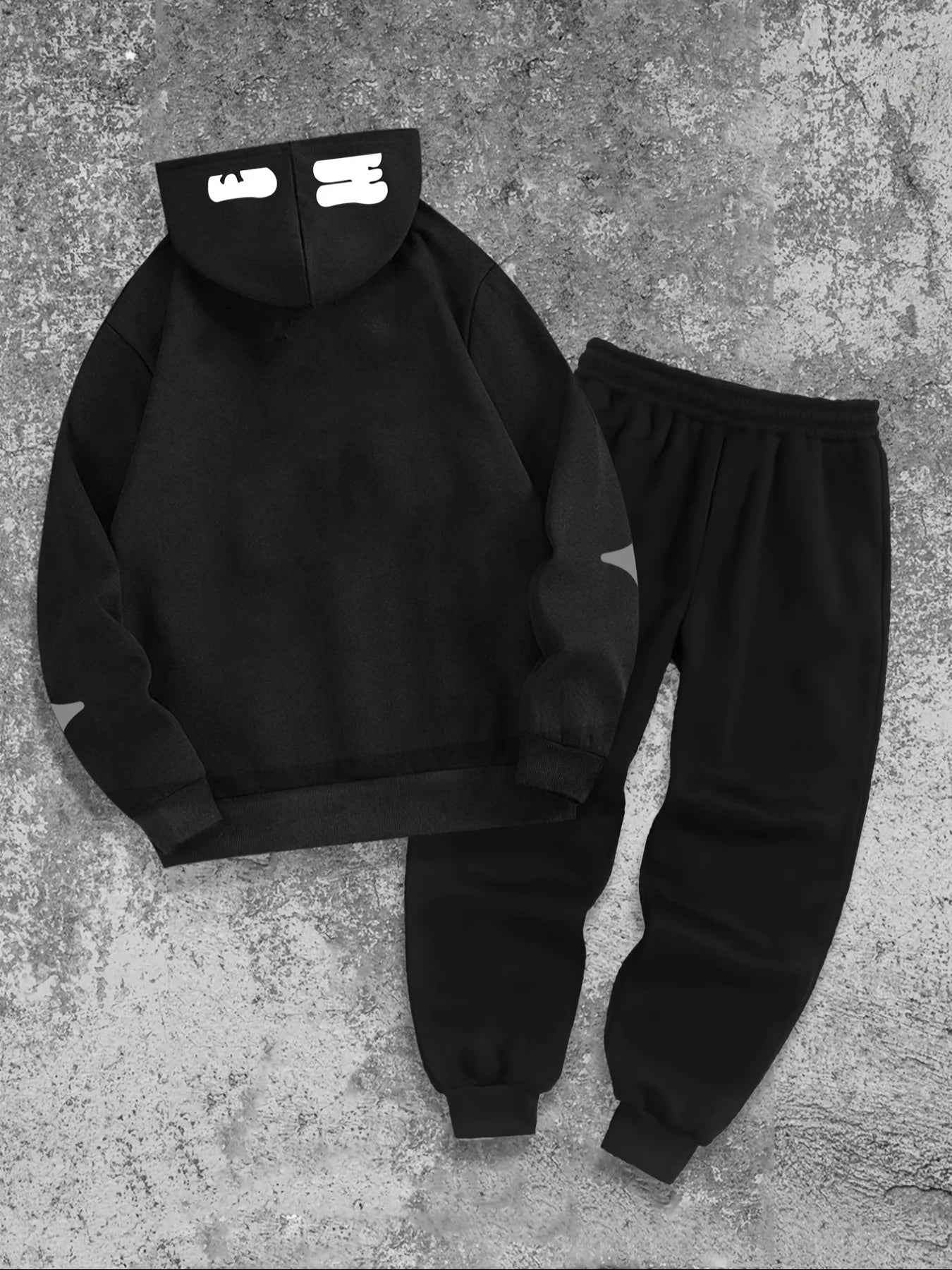 Spring and Autumn new men's hoodie set is a casual and fashionable streetwear collection with letter prints