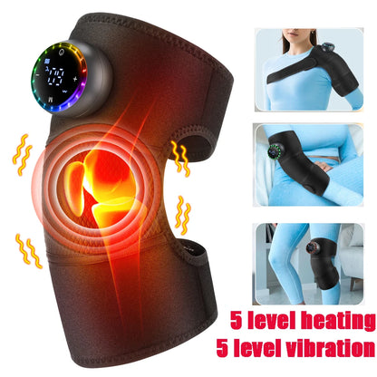 Eletric Heating Knee Massage Device Vibration Knee Pads for Shoulder Elbow Joint Warm Massage