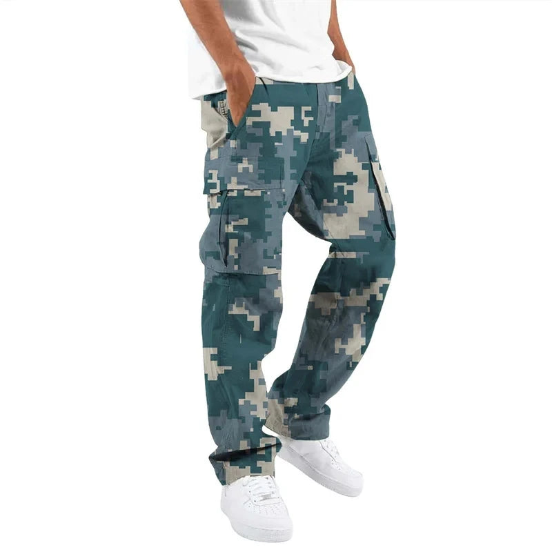 2024 Fashion camouflage overalls men's printing fashion outdoor overalls straight rope overalls men's clothingMen's pants casual
