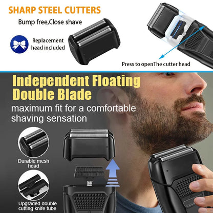 Professional Hair Clipper Set for Men, Cordless Haircut Kit with LED Display.